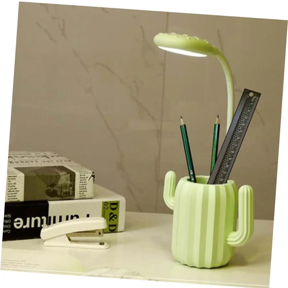 Cactus Green LED Desk Lamp with Pen Holder